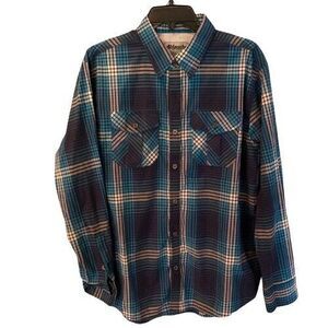 Ablanche Mens Short Sleeve Blue Plaid Button Down Shirt Large Skateboard